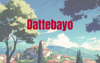 Dattebayo geschrieben vor dem Hintergrund von Naruto